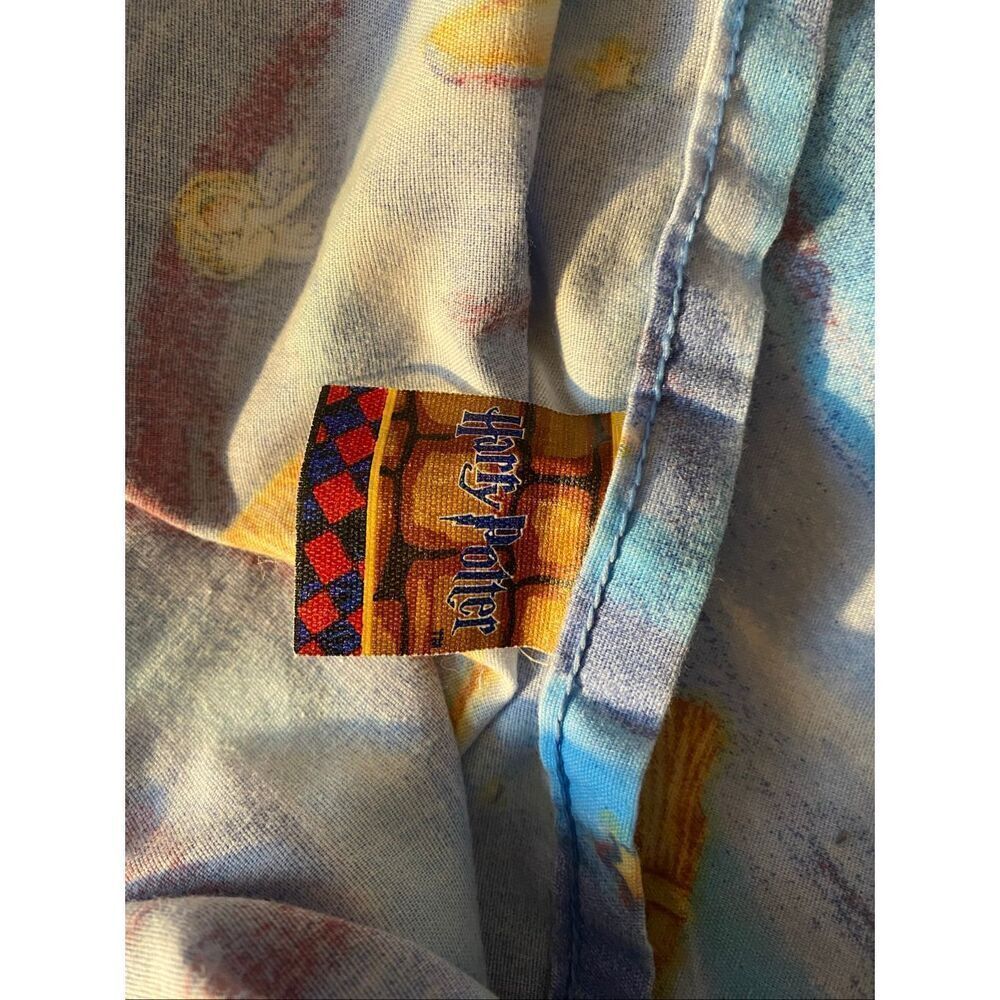 Vintage Harry Potter bedding top sheet 2000s Y2K twin sheets 5’x7.5’ Whimsigoth - Picture 5 of 7